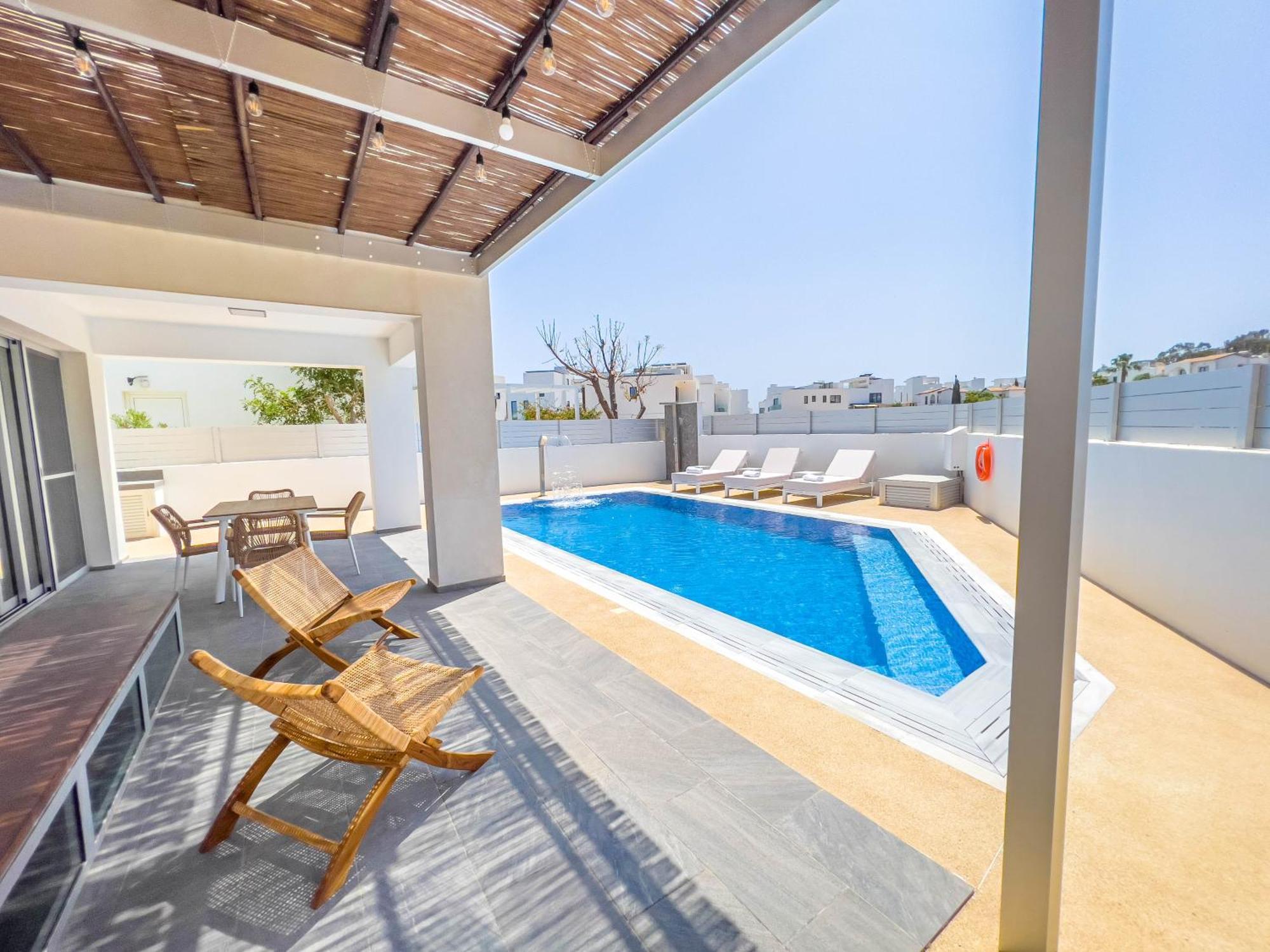 Geo Panoramic Villa +Pool +Game Room +Gym 普罗塔拉斯 外观 照片