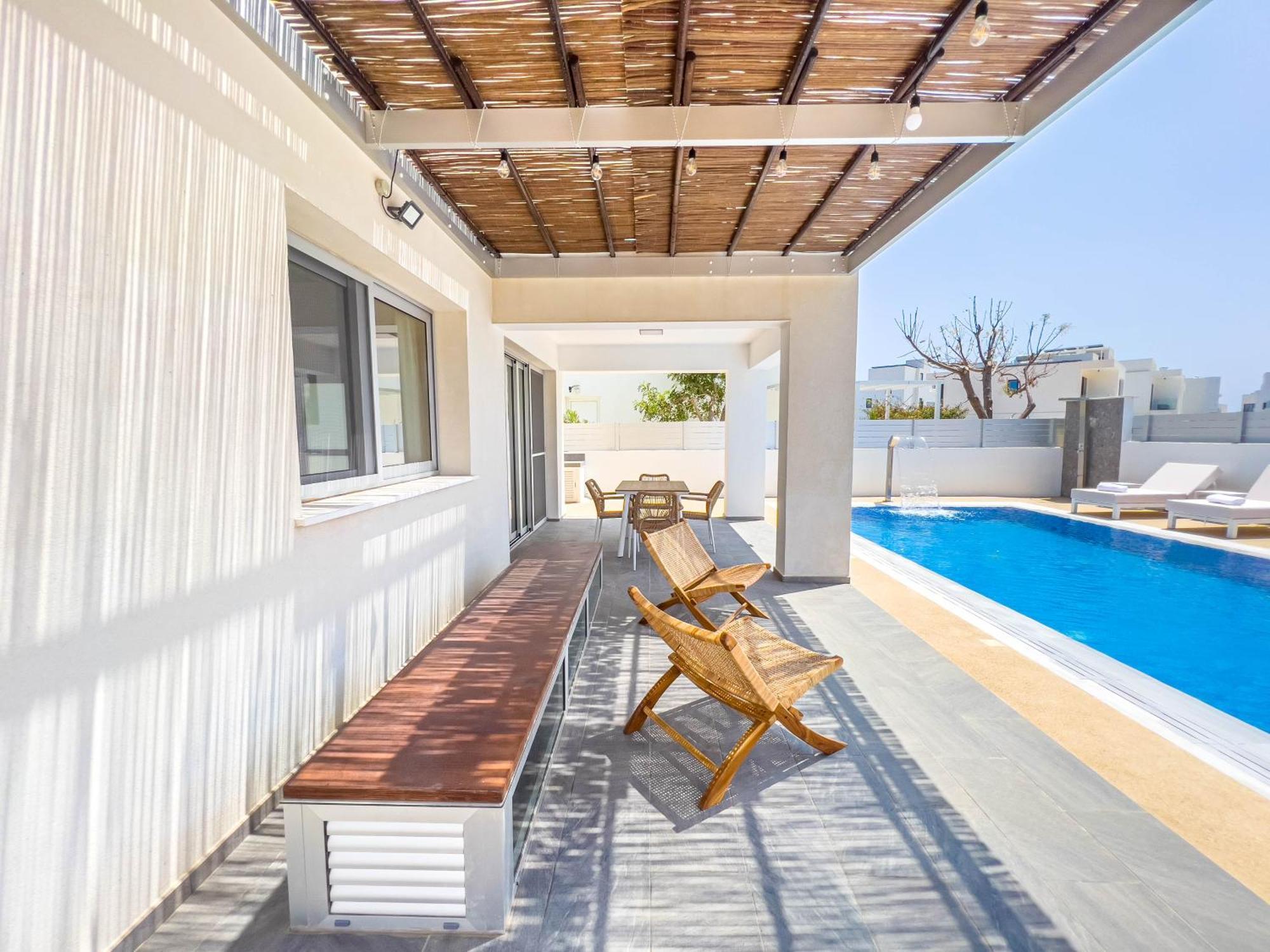 Geo Panoramic Villa +Pool +Game Room +Gym 普罗塔拉斯 外观 照片