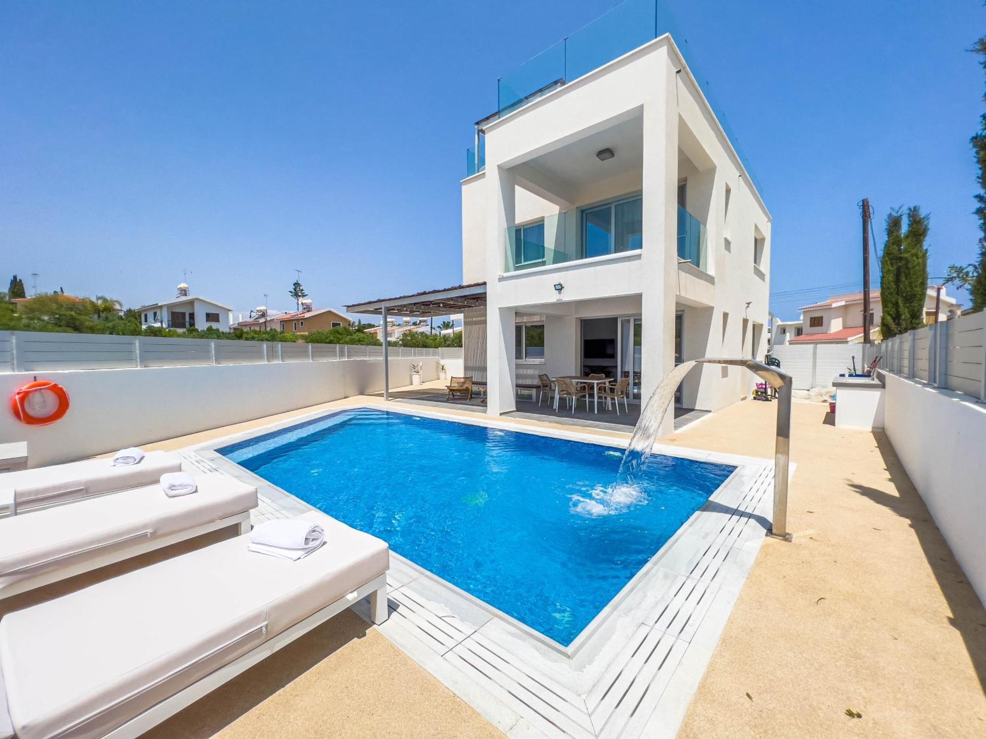 Geo Panoramic Villa +Pool +Game Room +Gym 普罗塔拉斯 外观 照片